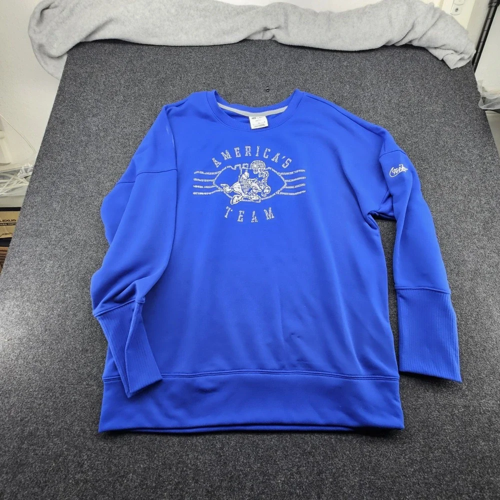 Nike Women's Medium Dallas Cowboys Historic Fleece Royal‎ Crew